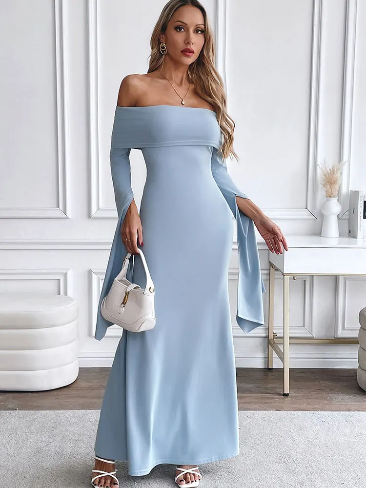 GELITAYIN Autumn New Dresses Women Sexy Solid Strapless Backless Maxi Dress Streetwear Fashion Split Long Sleeves Casual Slim La
GELITAYIN Autumn New Dresses Women Sexy Solid Strapless Backless Maxi Dress Streetwear Fashion Split Long Sleeves Casual Slim La
