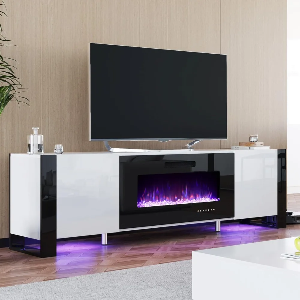 US Shipping Fireplace TV Stand with 40 Electric Fireplace 80 Modern Entertainment Center High Gloss Doors LED Lights TV
US Shipping Fireplace TV Stand with 40 Electric Fireplace 80 Modern Entertainment Center High Gloss Doors LED Lights TV
