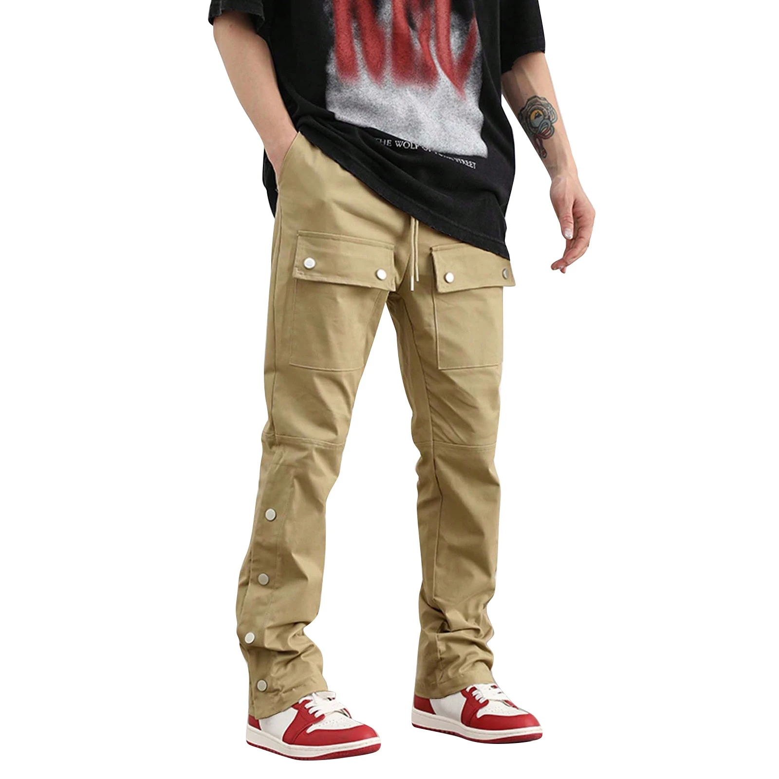 Мужские повседневные брюки цвета хаки, разноцветные однотонные рабочие брюки на пуговицах, повседневные брюки, мужские модные брюки, индивидуальные брюки с несколькими карманами
Мужские повседневные брюки цвета хаки, разноцветные однотонные рабочие брюки на пуговицах, повседневные брюки, мужские модные брюки, индивидуальные брюки с несколькими карманами