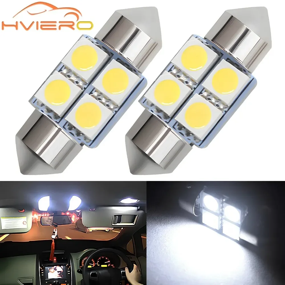 2X White 5050 4smd 31mm C5W Car Led Parking Roof Festoon Brake Reverse Light Reading Trunk Door Dome Turn Signal Lamp Waterproof
2X White 5050 4smd 31mm C5W Car Led Parking Roof Festoon Brake Reverse Light Reading Trunk Door Dome Turn Signal Lamp Waterproof