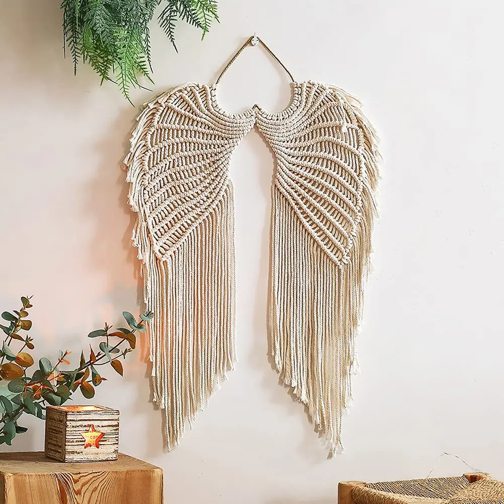 Angel Wings Macrame Wall Hanging Dream Catcher Boho Wall Decor Handmade Bohemian Home Decor Ornament Decoration Art Craft Gift
Angel Wings Macrame Wall Hanging Dream Catcher Boho Wall Decor Handmade Bohemian Home Decor Ornament Decoration Art Craft Gift