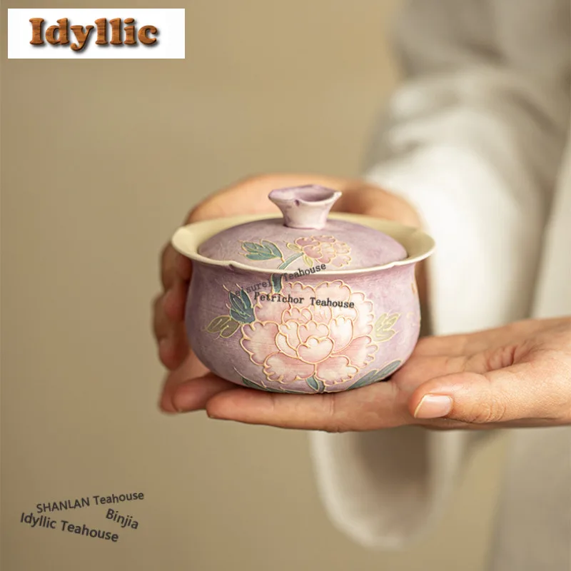 160ml Hand-painted Peony Gaiwan Boutique Tea Tureen Household Tea Bowl with Lid Kit Tea Maker Cover Bowl Drinkware Decoration
160ml Hand-painted Peony Gaiwan Boutique Tea Tureen Household Tea Bowl with Lid Kit Tea Maker Cover Bowl Drinkware Decoration