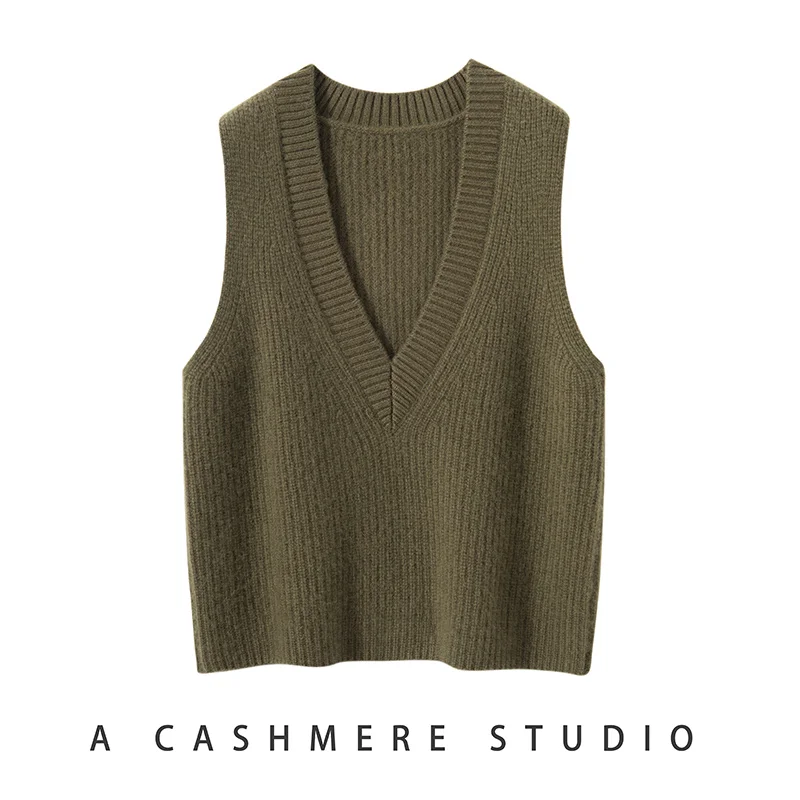 Spring Autumn 100% Cashmere Sweater Vest Women Sleeveless V-Neck Knit Pullover Female Solid Casual Loose Large Size Tank Tops
Spring Autumn 100% Cashmere Sweater Vest Women Sleeveless V-Neck Knit Pullover Female Solid Casual Loose Large Size Tank Tops