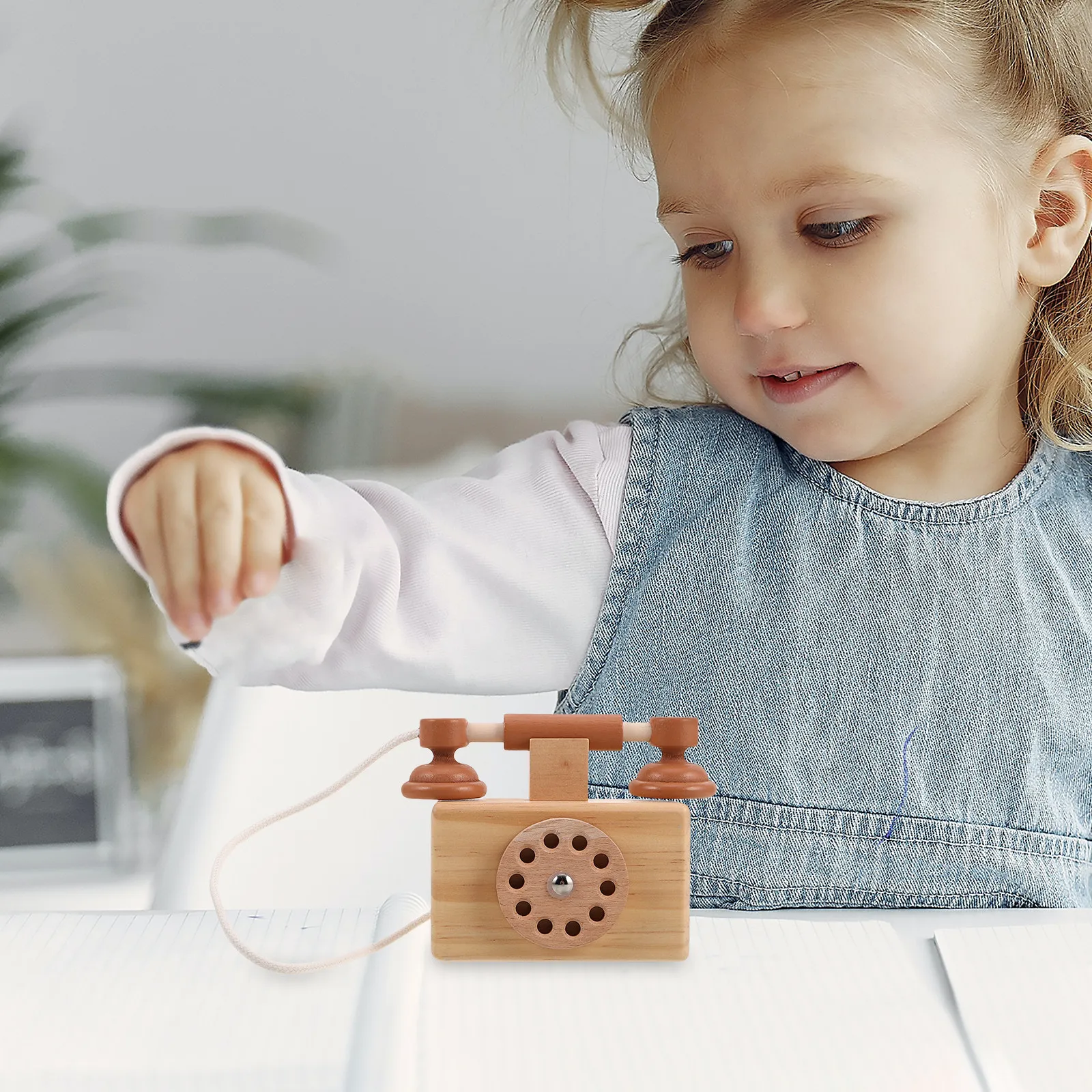 Wooden Retro Phone Vintage Rotary Telephone Pretend Play Role Playhouse Early Educational Christmas Present
Wooden Retro Phone Vintage Rotary Telephone Pretend Play Role Playhouse Early Educational Christmas Present