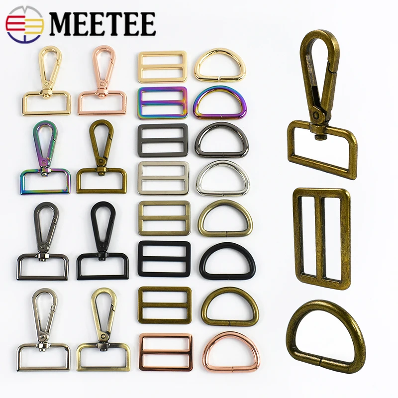 16-38mm 2/3Sets Swivel Lobster Clasp Metal D Ring Buckle for Strap Tri-Slider Hooks Bags Carabiner Hanger DIY Sewing Accessories 
16-38mm 2/3Sets Swivel Lobster Clasp Metal D Ring Buckle for Strap Tri-Slider Hooks Bags Carabiner Hanger DIY Sewing Accessories