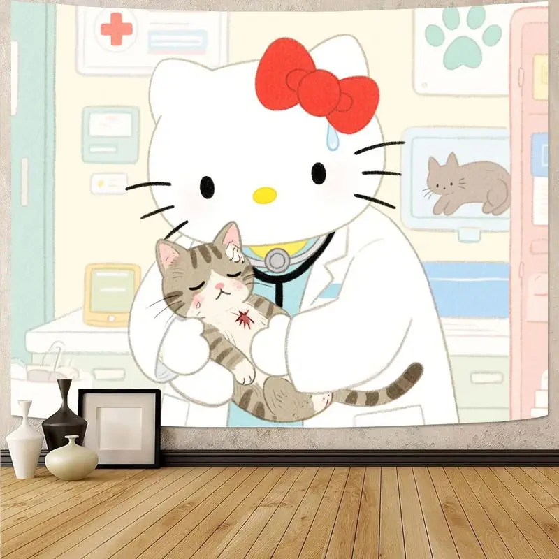 1 шт. гобелен Sanrio Hello Kitty Vet Doctor, настенное искусство Kawaii Pet Clinic, полиэстер, декор для гостиной, спальни, общежития, подарок для кошки Lo
1 шт. гобелен Sanrio Hello Kitty Vet Doctor, настенное искусство Kawaii Pet Clinic, полиэстер, декор для гостиной, спальни, общежития, подарок для кошки Lo