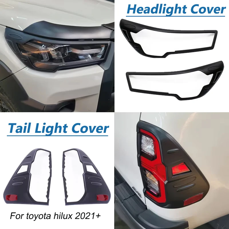 Car Styling Headlight Cover Tail Light Cover Trim for Toyota Hilux 2021 2022 2023 Revo Rocco Matte Black Lamp Cover 4pcs/set
Car Styling Headlight Cover Tail Light Cover Trim for Toyota Hilux 2021 2022 2023 Revo Rocco Matte Black Lamp Cover 4pcs/set