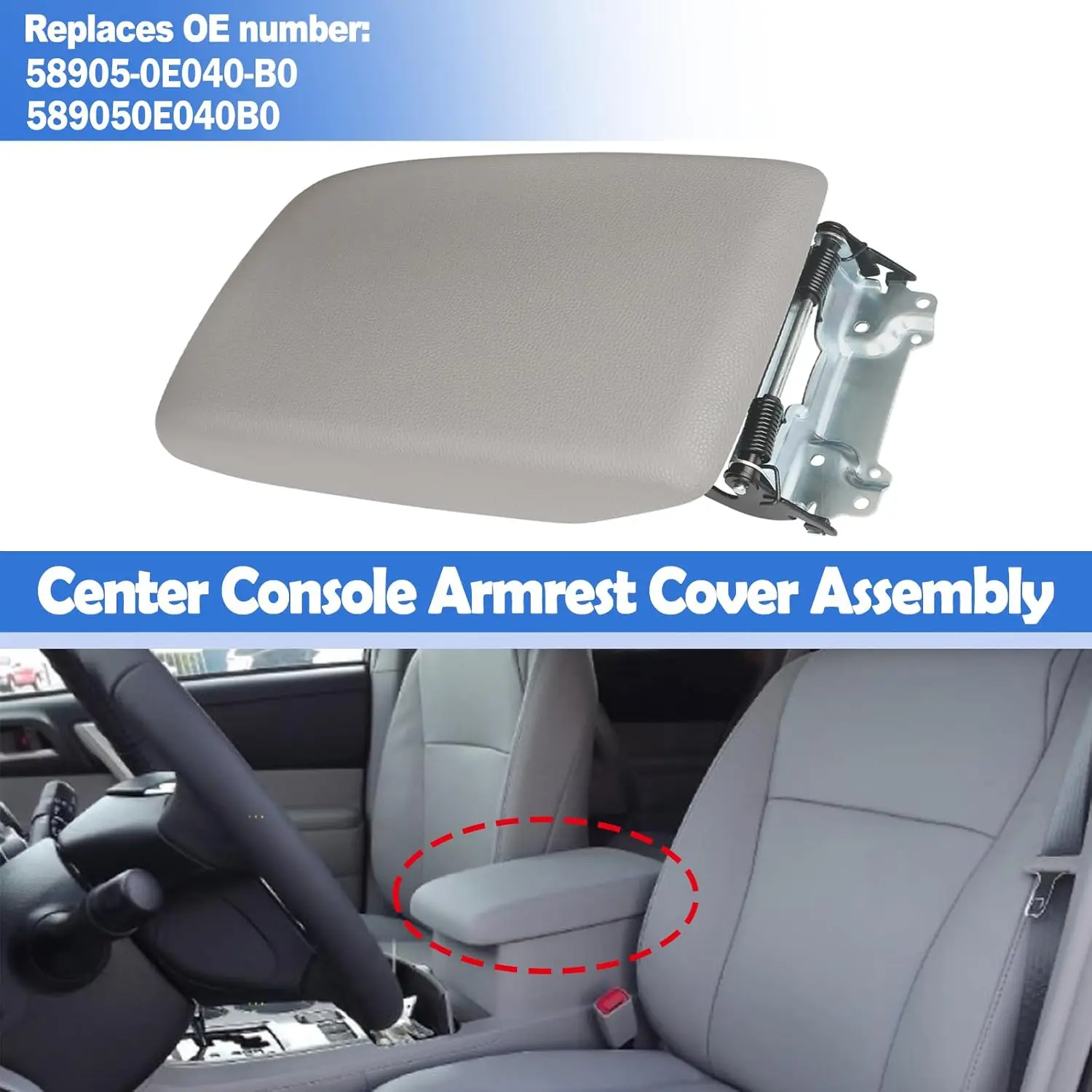 Beige Center Console Lid Armrest Storage Box Cover Pad Leather 589050E040B0 For Toyota Highlander 2008-2013
Beige Center Console Lid Armrest Storage Box Cover Pad Leather 589050E040B0 For Toyota Highlander 2008-2013