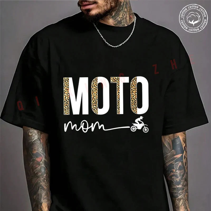 Moto Mom Leopard Motocross Mom Motocross Mother T-Shirt Men's Cotton Summer Casual Short Sleeve Round Neck Tees
Moto Mom Leopard Motocross Mom Motocross Mother T-Shirt Men's Cotton Summer Casual Short Sleeve Round Neck Tees