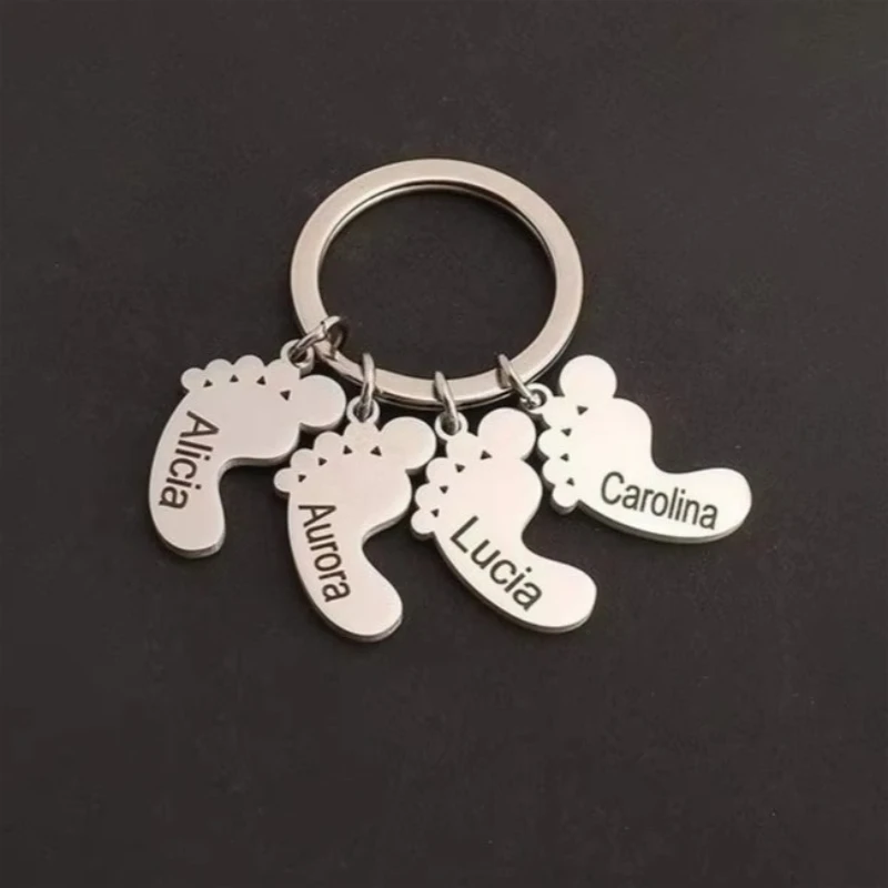 Custom Foot Baby Name Date Personalized Keychain Gift for Mother Women Man Father Car Key Ring Stainless Steel Jewelry
Custom Foot Baby Name Date Personalized Keychain Gift for Mother Women Man Father Car Key Ring Stainless Steel Jewelry