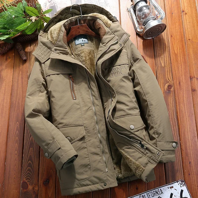 Winter Thicken Men Parkas Windproof Fashion Warm Military Jacket Fleece Parka Jackets Male Hooded Windbreaker Cotton Mens Jacket
Winter Thicken Men Parkas Windproof Fashion Warm Military Jacket Fleece Parka Jackets Male Hooded Windbreaker Cotton Mens Jacket