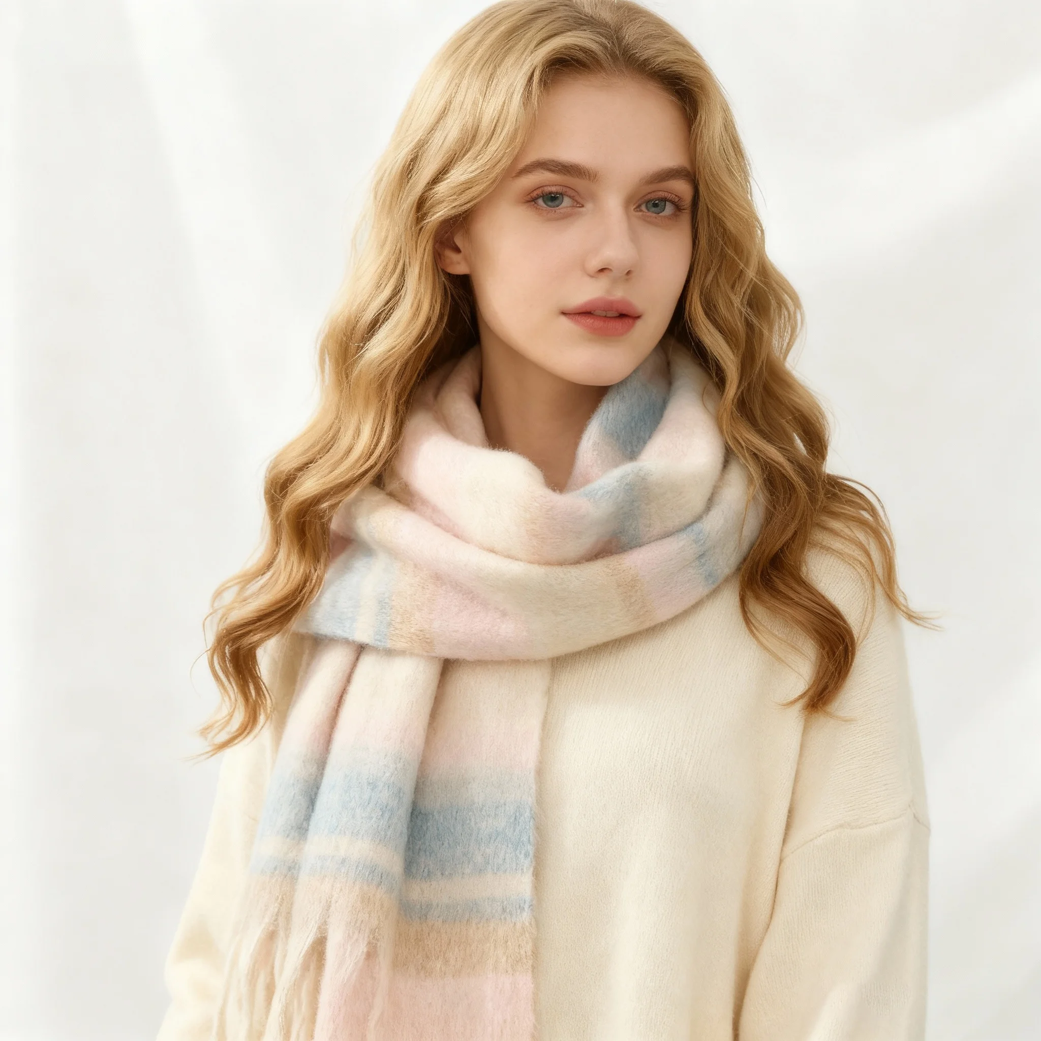 Новый зимний женский шарф из пашмины, длинные шали с кисточками, осенние теплые накидки, кашемировая накидка, женское толстое повседневное одеяло, 180*30 см
Новый зимний женский шарф из пашмины, длинные шали с кисточками, осенние теплые накидки, кашемировая накидка, женское толстое повседневное одеяло, 180*30 см