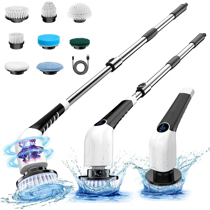 Electric Spin Scrubber, 2024 New Cordless Voice Prompt Shower Cleaning Brush with 8 Replaceable Brush Heads, 3 Adjustable Speeds
Electric Spin Scrubber, 2024 New Cordless Voice Prompt Shower Cleaning Brush with 8 Replaceable Brush Heads, 3 Adjustable Speeds