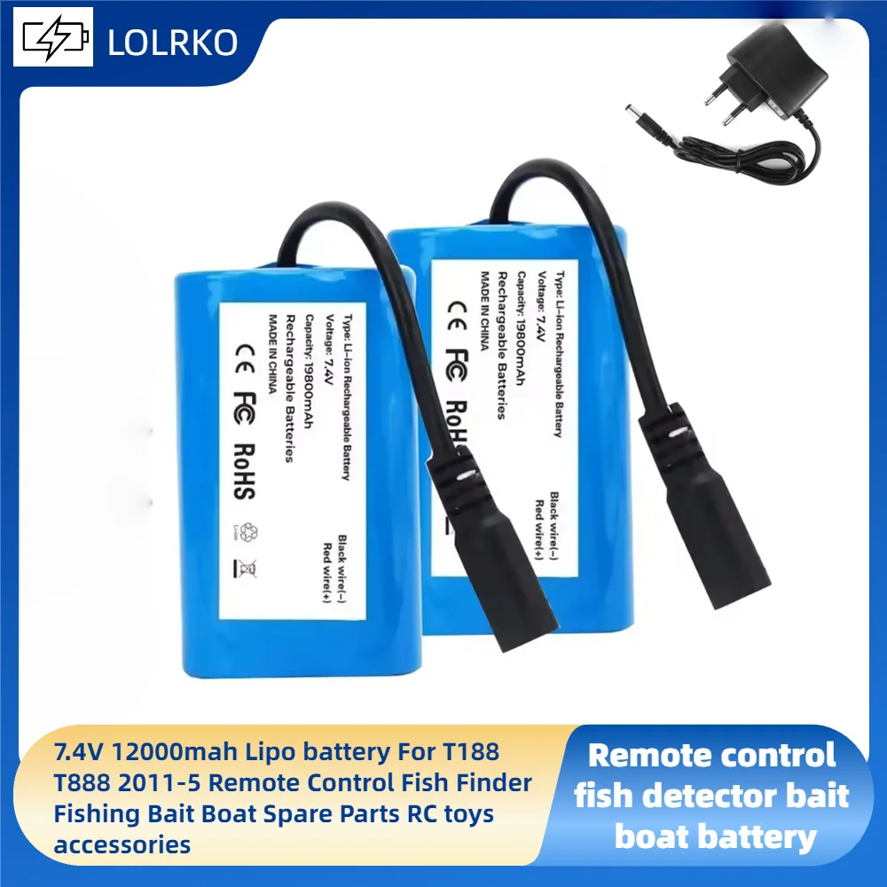 Upgrade battery for T188 2011-5 T888 V007 H18 C18 Remote Control Fishing Bait Boat Spare Part 18650 7.4v 19800mAh Battery
Upgrade battery for T188 2011-5 T888 V007 H18 C18 Remote Control Fishing Bait Boat Spare Part 18650 7.4v 19800mAh Battery