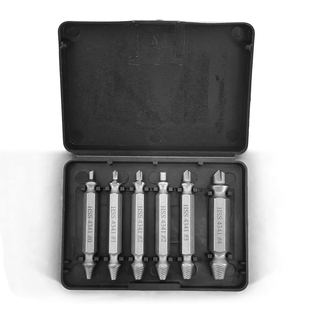 Набор поврежденных винтовых экстракторов, сверла из быстрорежущей стали, зачищенный сломанный съемник, маленький, легко быстрый набор для снятия, легкие электроинструменты для сноса 
Набор поврежденных винтовых экстракторов, сверла из быстрорежущей стали, зачищенный сломанный съемник, маленький, легко быстрый набор для снятия, легкие электроинструменты для сноса