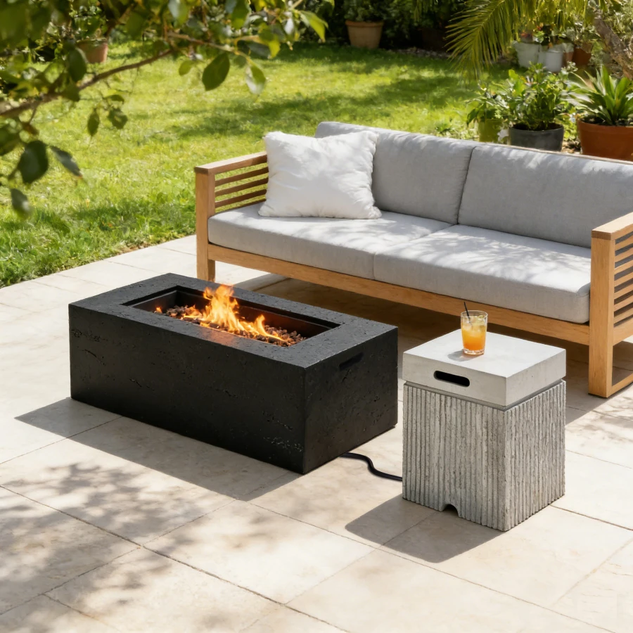 Patio backyard propane fire pit set: stainless steel, black, 40, 000 BTU output with lava rocks and waterproof MGO tank cover t
Patio backyard propane fire pit set: stainless steel, black, 40, 000 BTU output with lava rocks and waterproof MGO tank cover t