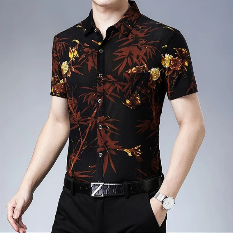 Summer Season Men's Hawaiian Shirt Short Sleeve Icy Smooth Lightweight Soft Fabric Comfortable Square Collar Design
Summer Season Men's Hawaiian Shirt Short Sleeve Icy Smooth Lightweight Soft Fabric Comfortable Square Collar Design