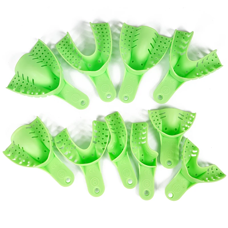 10Pcs Impression Trays Material Dental High Temperature Sterilization Resistant Green Dental Material Plastic Dental Trays
10Pcs Impression Trays Material Dental High Temperature Sterilization Resistant Green Dental Material Plastic Dental Trays