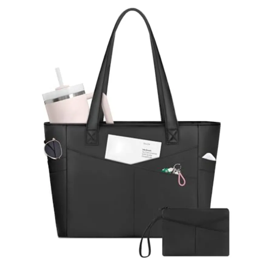 CTWWFS Large Tote Bag for Women with Zipper, Nylon Lightweight Work Tote with 15.6" Laptop Sleeve, Nurse Bag for Work College M
CTWWFS Large Tote Bag for Women with Zipper, Nylon Lightweight Work Tote with 15.6" Laptop Sleeve, Nurse Bag for Work College M