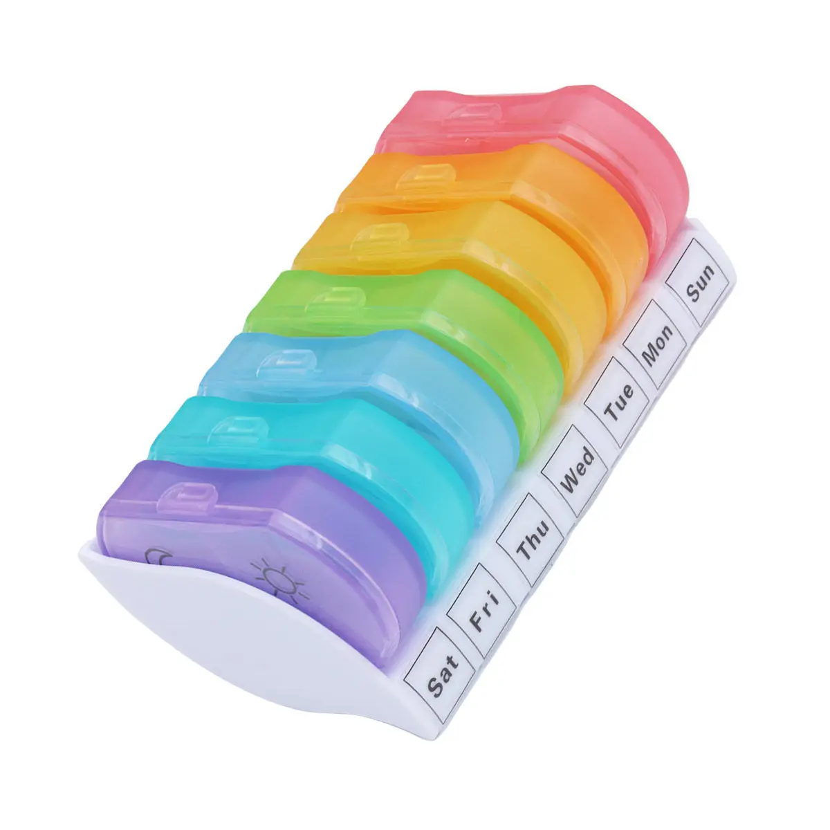 7-Day Portable Pill Organizer with 14 Am Compartments Weekly Medicine Storage Case Transparent Colorful Lids Travel-Friendly
7-Day Portable Pill Organizer with 14 Am Compartments Weekly Medicine Storage Case Transparent Colorful Lids Travel-Friendly