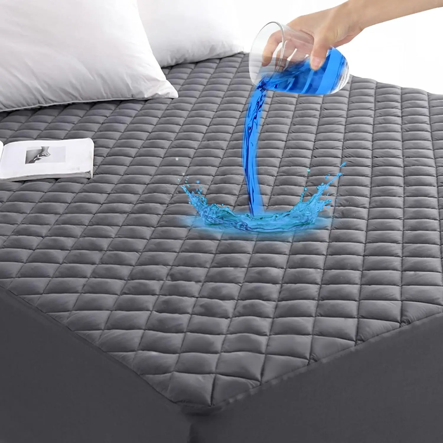 King Size Grey Quilted Fitted Mattr Pad, 100% Waterproof Breathable Mattr Protector, Noisel Hollow Cotton Mattr Topper, Fitted
King Size Grey Quilted Fitted Mattr Pad, 100% Waterproof Breathable Mattr Protector, Noisel Hollow Cotton Mattr Topper, Fitted