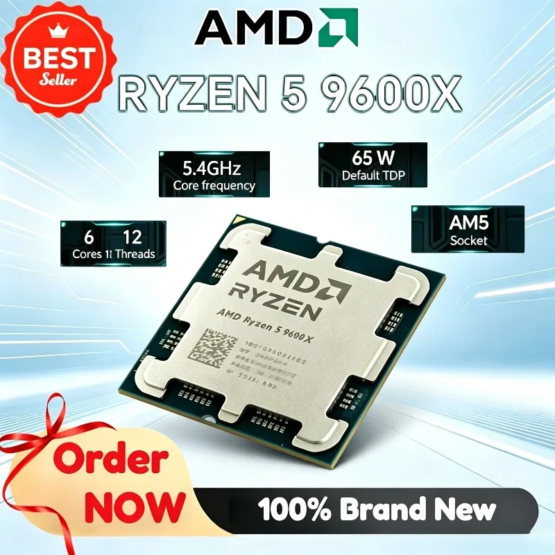 AMD Ryzen 5 9600X 100% Brand New 5.4GHz 6-Core 12-Thread NEW DDR5 L3=32M Processor 65W R5 9600X Socket AM5 4NM but No Fan
AMD Ryzen 5 9600X 100% Brand New 5.4GHz 6-Core 12-Thread NEW DDR5 L3=32M Processor 65W R5 9600X Socket AM5 4NM but No Fan