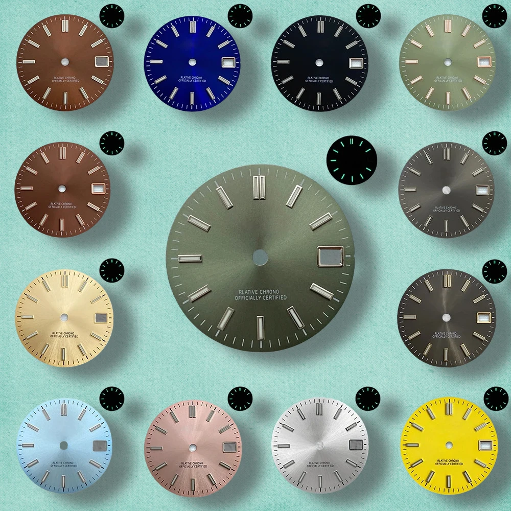 28.5mm High Quality S Logo NH35 Dial sunray Dial Day just Mod fit NH35/NH36 Movement Fit 3/3.8 o'clock Crown NH35 Accessories
28.5mm High Quality S Logo NH35 Dial sunray Dial Day just Mod fit NH35/NH36 Movement Fit 3/3.8 o'clock Crown NH35 Accessories