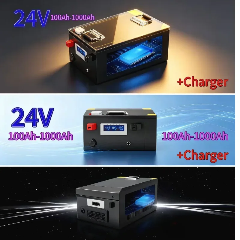 24V 100Ah‑1000Ah LiFePO4 Battery Pack, Deep Cycle Lithium Iron Phosphate Battery with Built-in BMS, Perfect for 2KW Off-Grid Sol
24V 100Ah‑1000Ah LiFePO4 Battery Pack, Deep Cycle Lithium Iron Phosphate Battery with Built-in BMS, Perfect for 2KW Off-Grid Sol