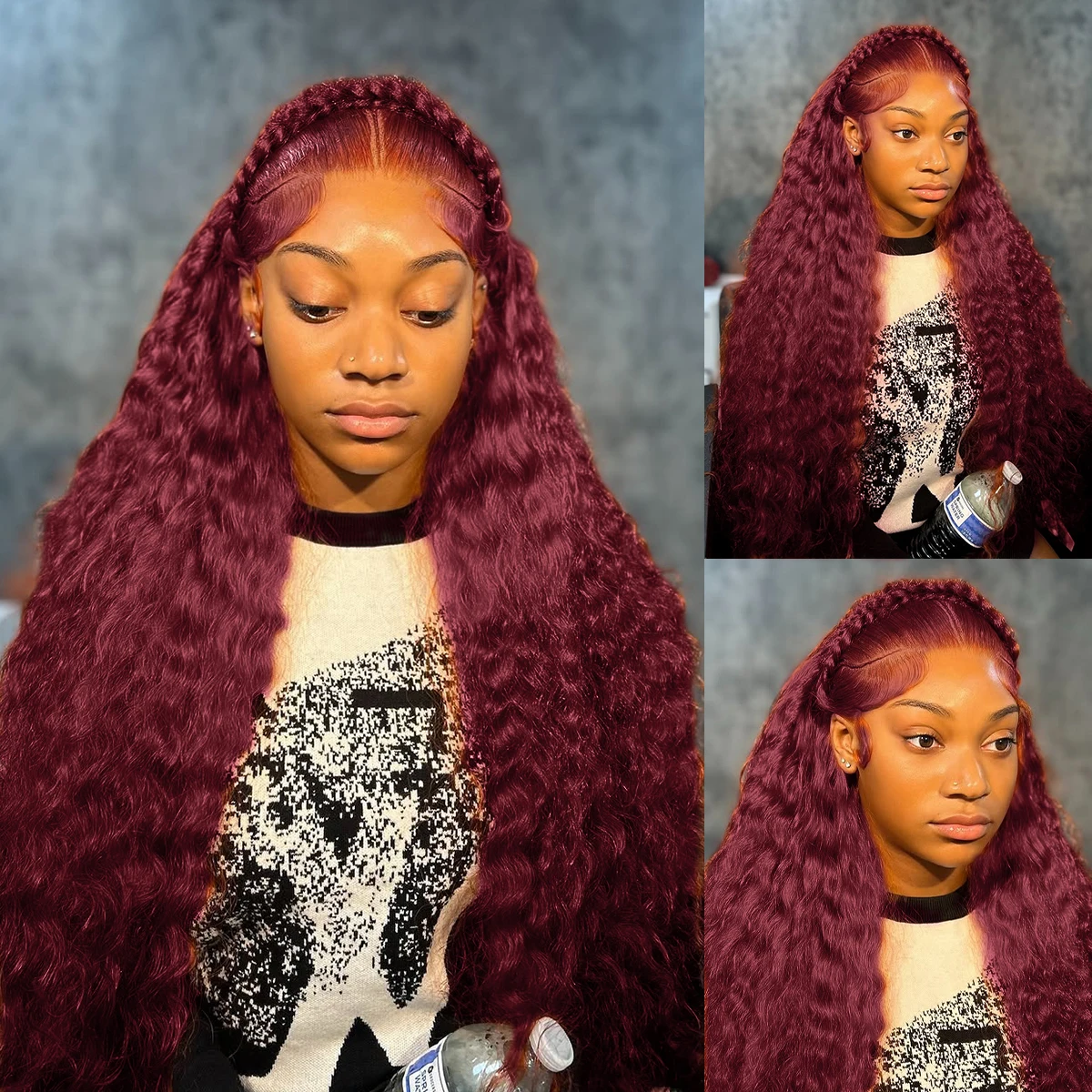 Curly Wigs 30 Inch Burgundy 13x4 Lace Frontal Human Hair Wigs High Density 99J Red Colored Deep Wave Human Hair Wigs Pre Plucked
Curly Wigs 30 Inch Burgundy 13x4 Lace Frontal Human Hair Wigs High Density 99J Red Colored Deep Wave Human Hair Wigs Pre Plucked
