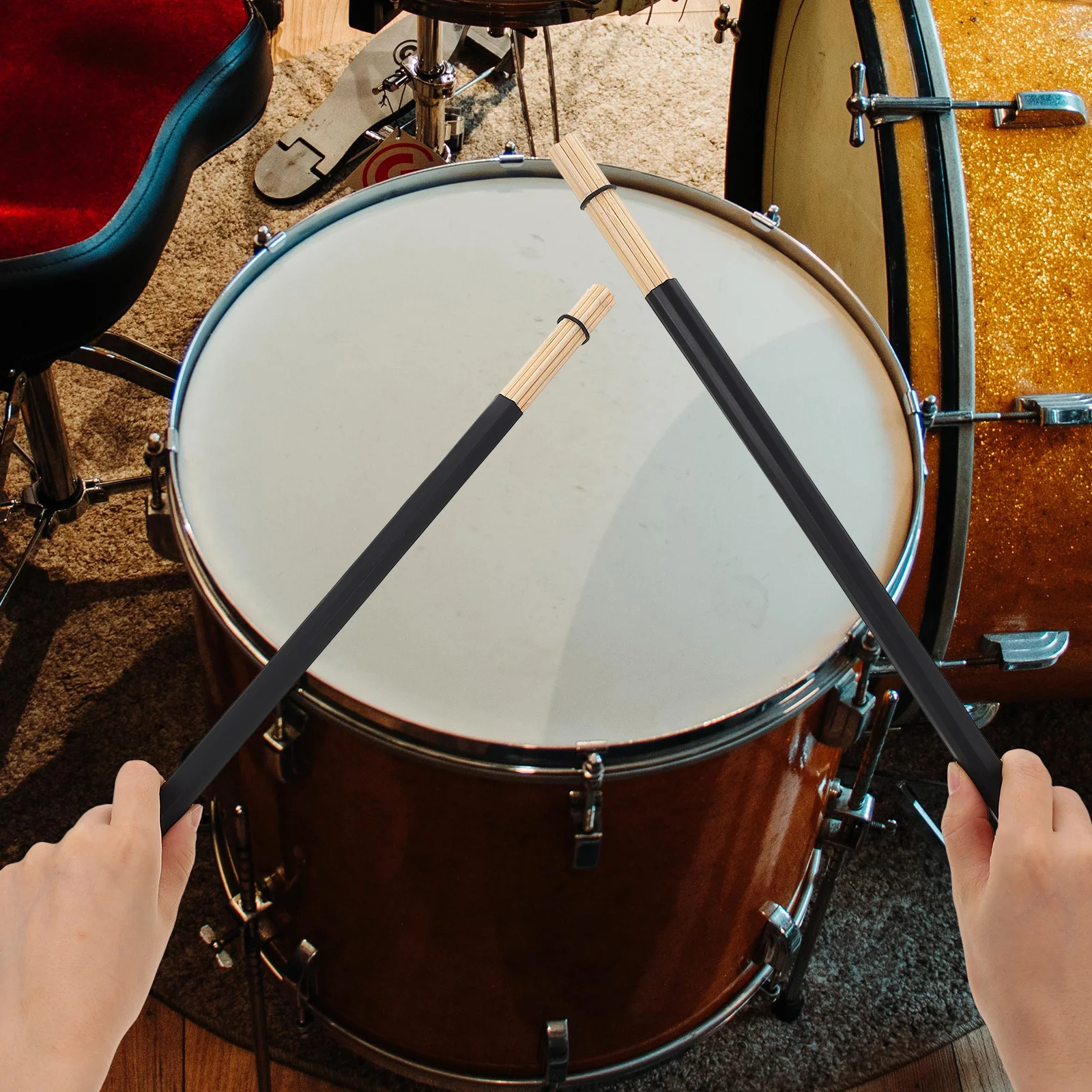 1 Pair Bamboo Rod Drumsticks Durable Percussion Drumstick Replacement Gentle Hammering Sound Wear-Resistant Professional Drum
1 Pair Bamboo Rod Drumsticks Durable Percussion Drumstick Replacement Gentle Hammering Sound Wear-Resistant Professional Drum