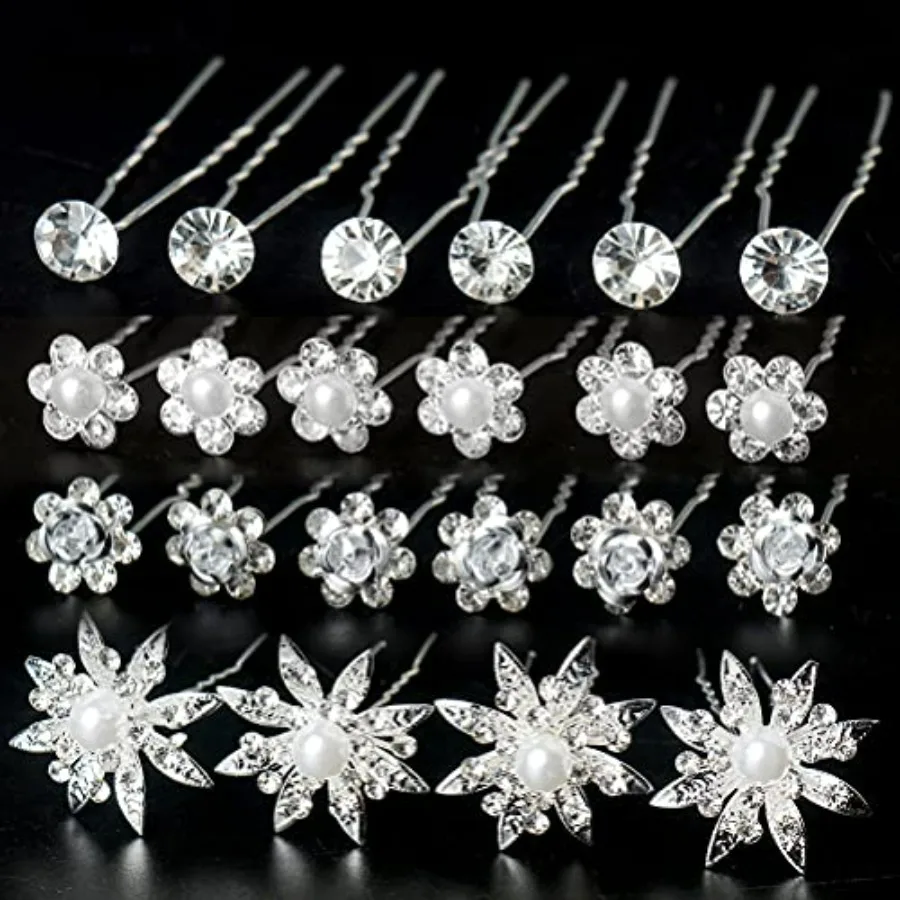 40 Pieces Bridal Hair Pins, Clips and Barrettes with Crystal Pearl Flowers, Women's Proms Hair Jewelry Accessories, Gift Stocki
40 Pieces Bridal Hair Pins, Clips and Barrettes with Crystal Pearl Flowers, Women's Proms Hair Jewelry Accessories, Gift Stocki