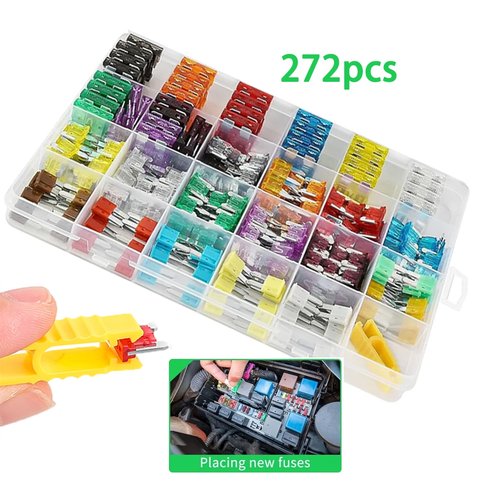 272 шт. Комплект предохранителей Micro2 & Mini & LP-MINI (5-40A) + съемник и корпус, 2A/5A/10A/15A/20A/25A/30A/35A/40A Ассортимент лезвых предохранителей для грузовика
272 шт. Комплект предохранителей Micro2 & Mini & LP-MINI (5-40A) + съемник и корпус, 2A/5A/10A/15A/20A/25A/30A/35A/40A Ассортимент лезвых предохранителей для грузовика