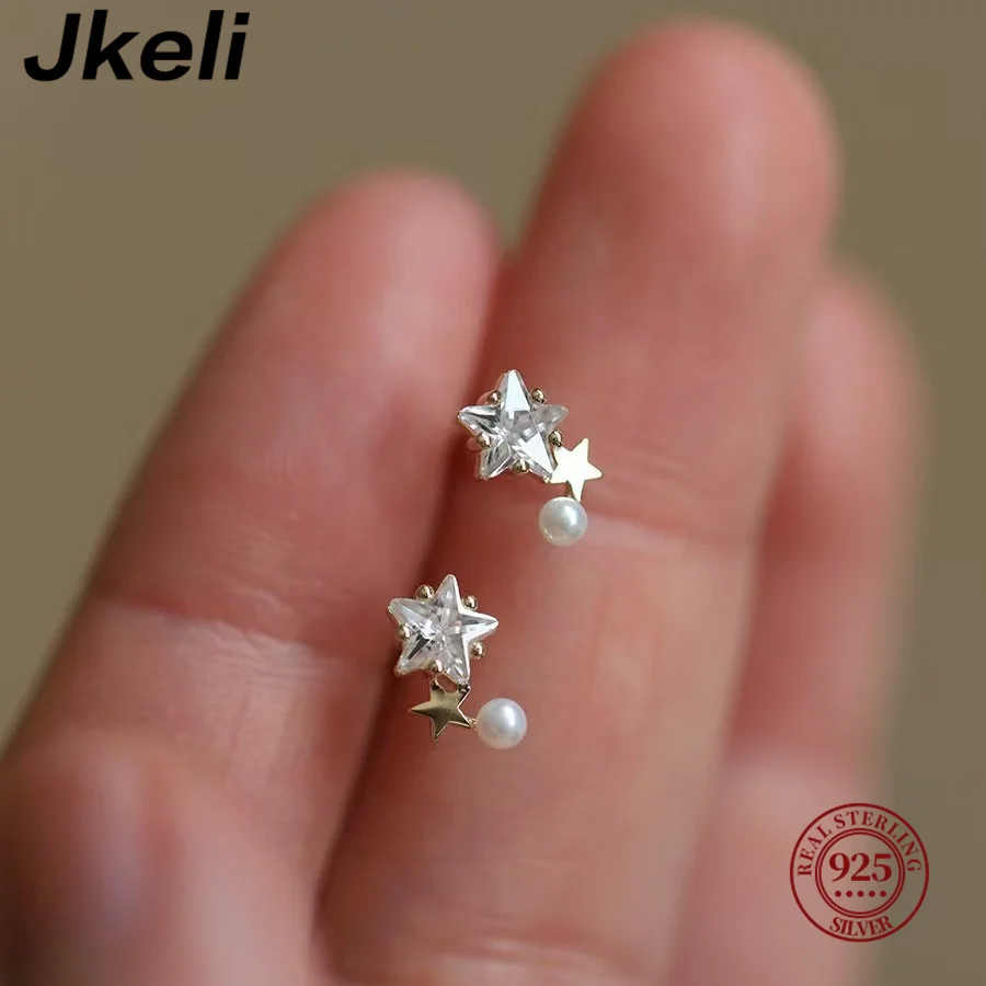 Jkeli Women's Cute Arc Size Star Zircon Pearl Stud Earrings 925 Sterling Silver 14k Gold Plated Simple Temperament Jewelry
Jkeli Women's Cute Arc Size Star Zircon Pearl Stud Earrings 925 Sterling Silver 14k Gold Plated Simple Temperament Jewelry