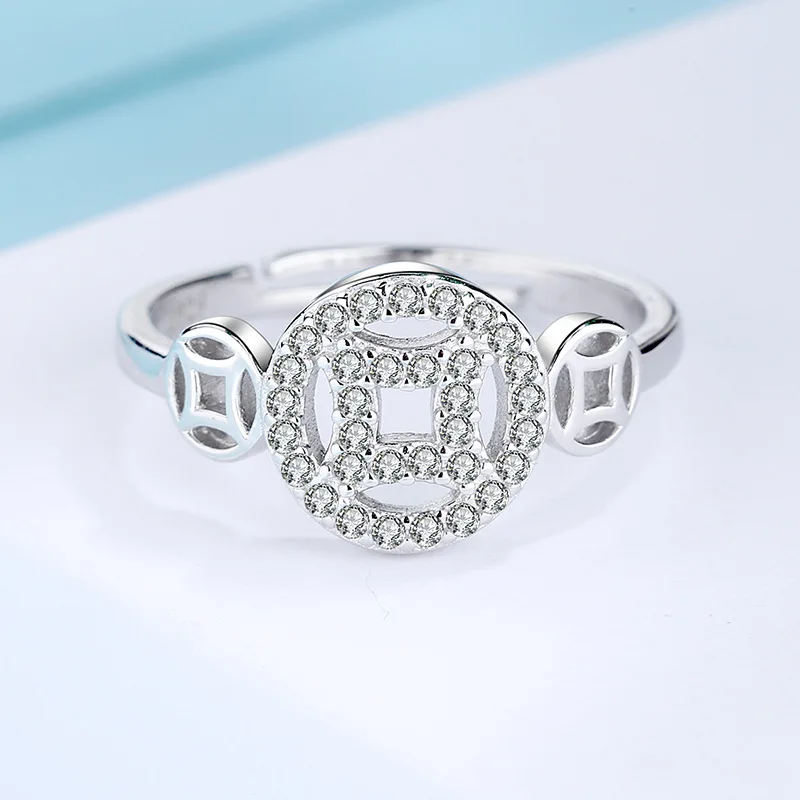 Retro Temperament Creative Beautiful 925 Sterling Silver Jewelry Personality Three Coins Opening Female Rings R346
Retro Temperament Creative Beautiful 925 Sterling Silver Jewelry Personality Three Coins Opening Female Rings R346