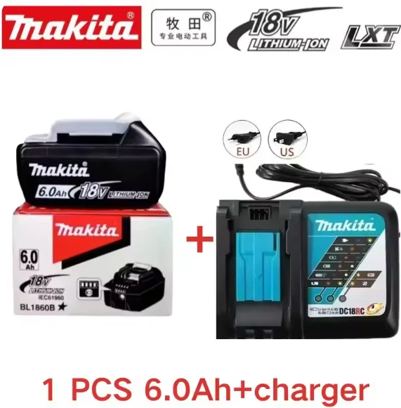 Makita 18V 6.0Ah Powerful long-lasting Rechargeable Battery+charger ,For Makita Power Tools Battery
Makita 18V 6.0Ah Powerful long-lasting Rechargeable Battery+charger ,For Makita Power Tools Battery
