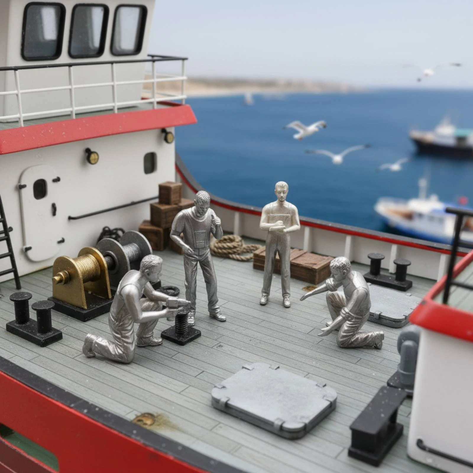 4 Pieces Work-Boat Model Figures 1/18 Scale Resin Work-Boat Figures Decorative Item Realistic Poses Standing and Kneeling
4 Pieces Work-Boat Model Figures 1/18 Scale Resin Work-Boat Figures Decorative Item Realistic Poses Standing and Kneeling