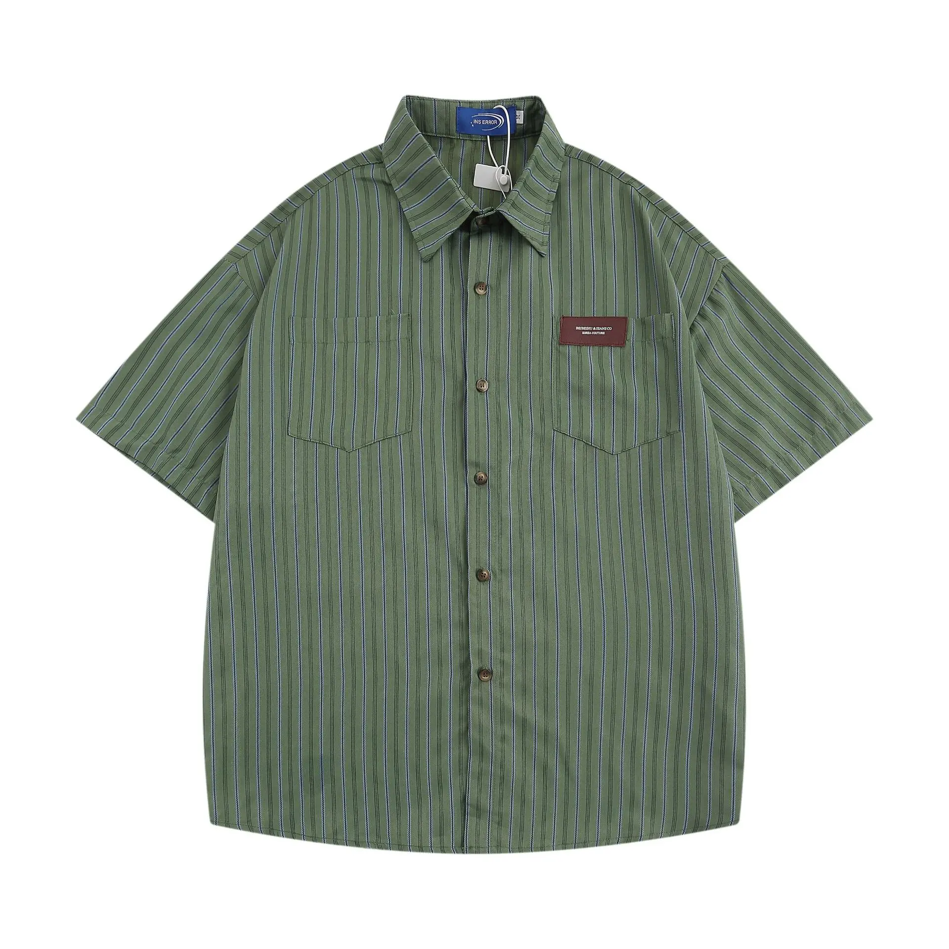Retro Striped Mens Shirts Cargo Patchwork Short Sleeve Summer Fashion Loose Casual Couple T Shirt Blouses Ropa Hombre Streetwear
Retro Striped Mens Shirts Cargo Patchwork Short Sleeve Summer Fashion Loose Casual Couple T Shirt Blouses Ropa Hombre Streetwear