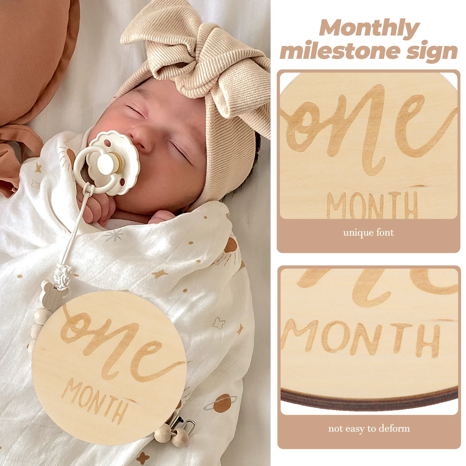 6 pcs Baby Wooden Monthly Milestone Marker Month Card Signs Wooden Milestone Record for Boy Photo Props Newborn Accessories
6 pcs Baby Wooden Monthly Milestone Marker Month Card Signs Wooden Milestone Record for Boy Photo Props Newborn Accessories