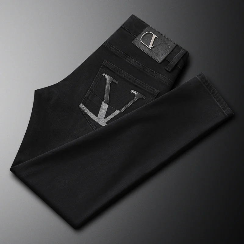 Light luxury black jeans, men's stretch slim fit small straight tube, simple and fashionable high-end casual denim pants
Light luxury black jeans, men's stretch slim fit small straight tube, simple and fashionable high-end casual denim pants