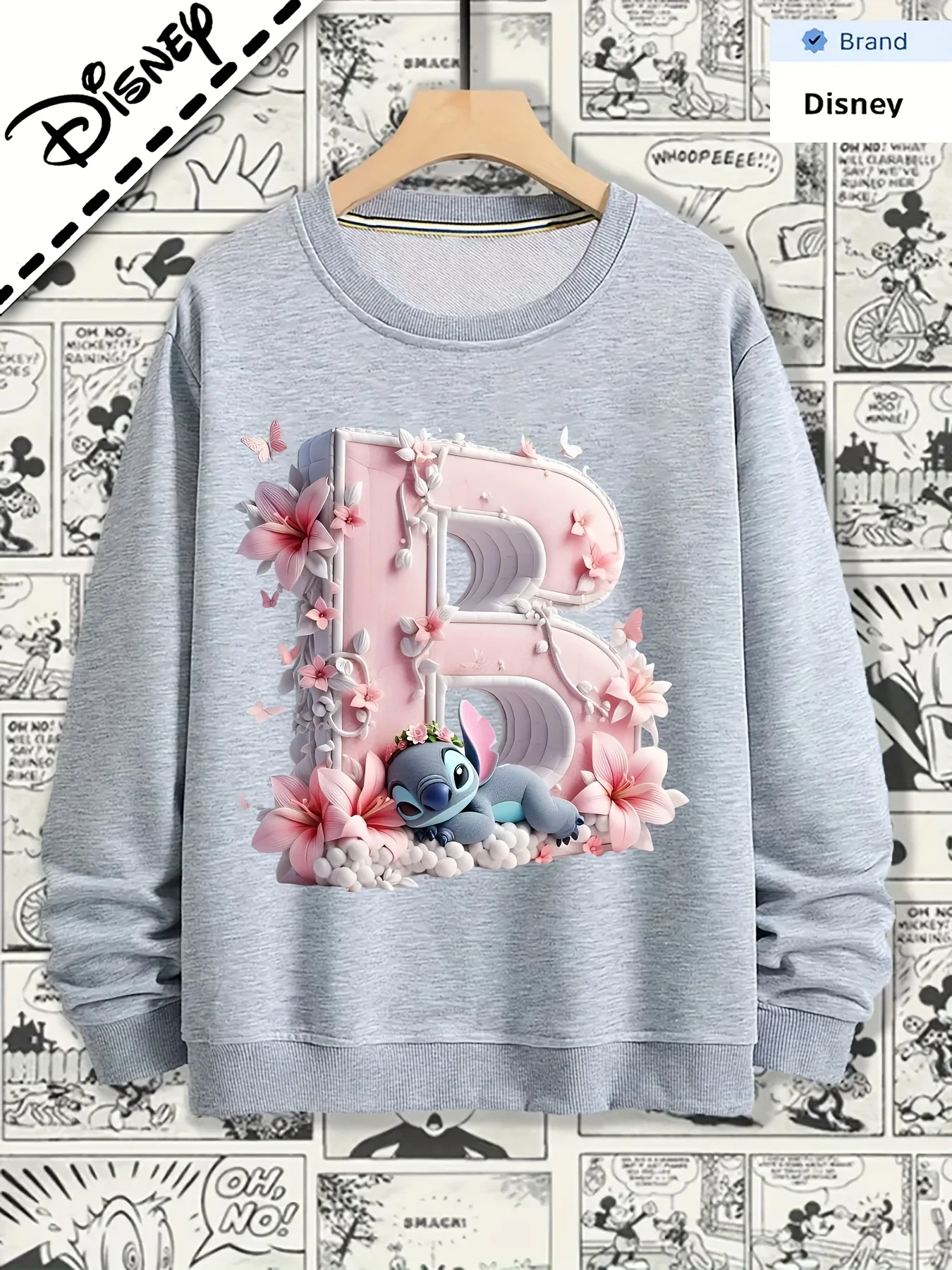 2025 New Disney Official Stitch with Pink Letter B Floral Print Crew Neck Unisex Casual Sweater Unisex Halloween 
2025 New Disney Official Stitch with Pink Letter B Floral Print Crew Neck Unisex Casual Sweater Unisex Halloween