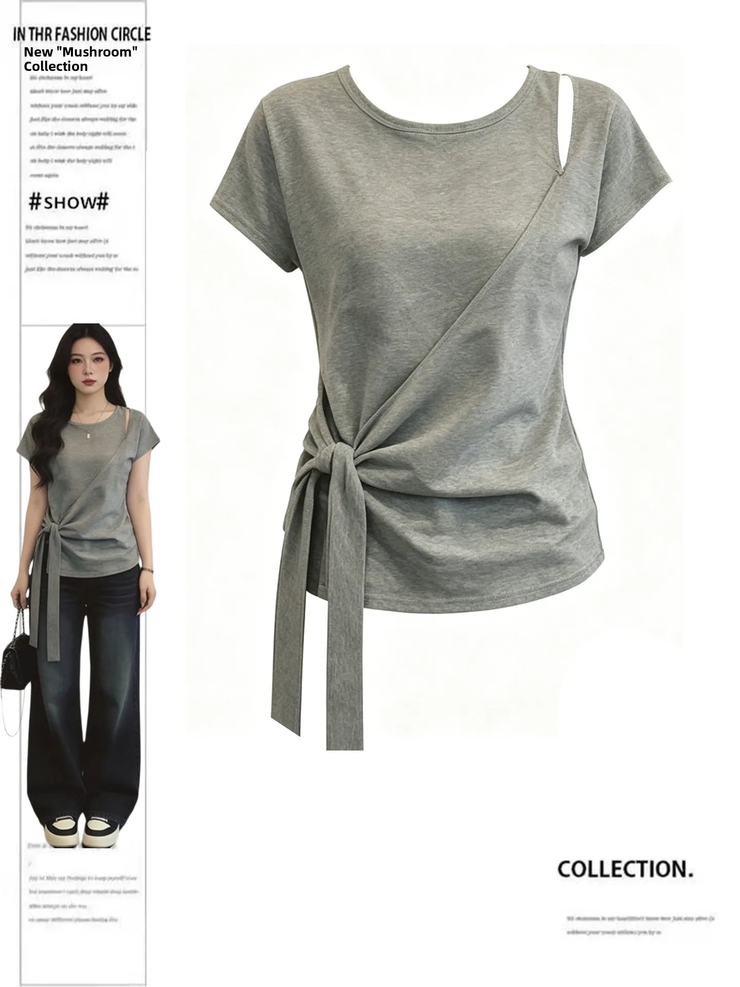 plus Size Women's T-Shirt Korean Style Short Sleeve Bow Tie Shoulder Slim Fit Summer Casual round Neck Top for plus Size Girls
plus Size Women's T-Shirt Korean Style Short Sleeve Bow Tie Shoulder Slim Fit Summer Casual round Neck Top for plus Size Girls
