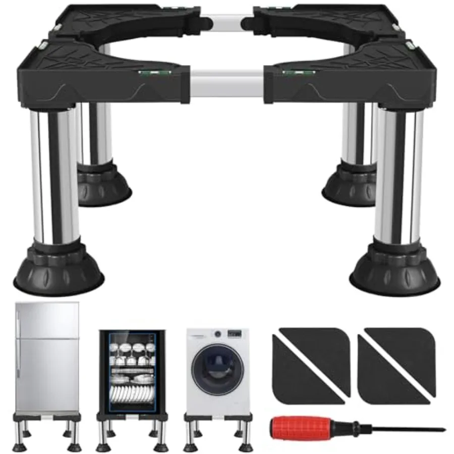 Mini Fridge Stand Adjustable Washer and Dryer Stand Base with 4 Strong Feet Washing Machine Universal Stand Base for 16"-24" Fu
Mini Fridge Stand Adjustable Washer and Dryer Stand Base with 4 Strong Feet Washing Machine Universal Stand Base for 16"-24" Fu
