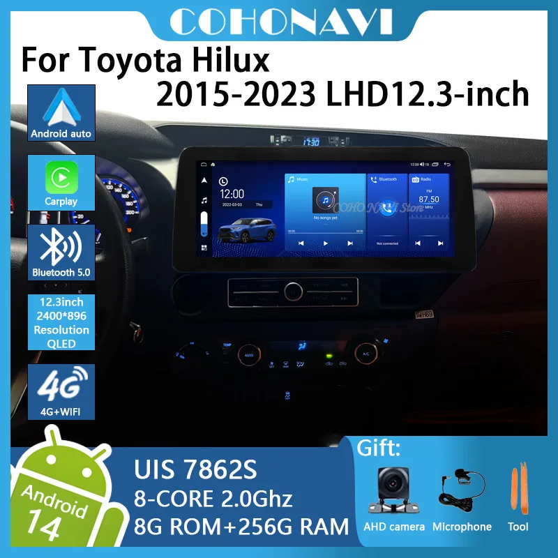 12.3inch ForToyota Hilux 2015-2023 Car Multimedia Video Player Radio Gps Navigation Android14 8-core8+256GB 2400*896 4G WIFI
12.3inch ForToyota Hilux 2015-2023 Car Multimedia Video Player Radio Gps Navigation Android14 8-core8+256GB 2400*896 4G WIFI