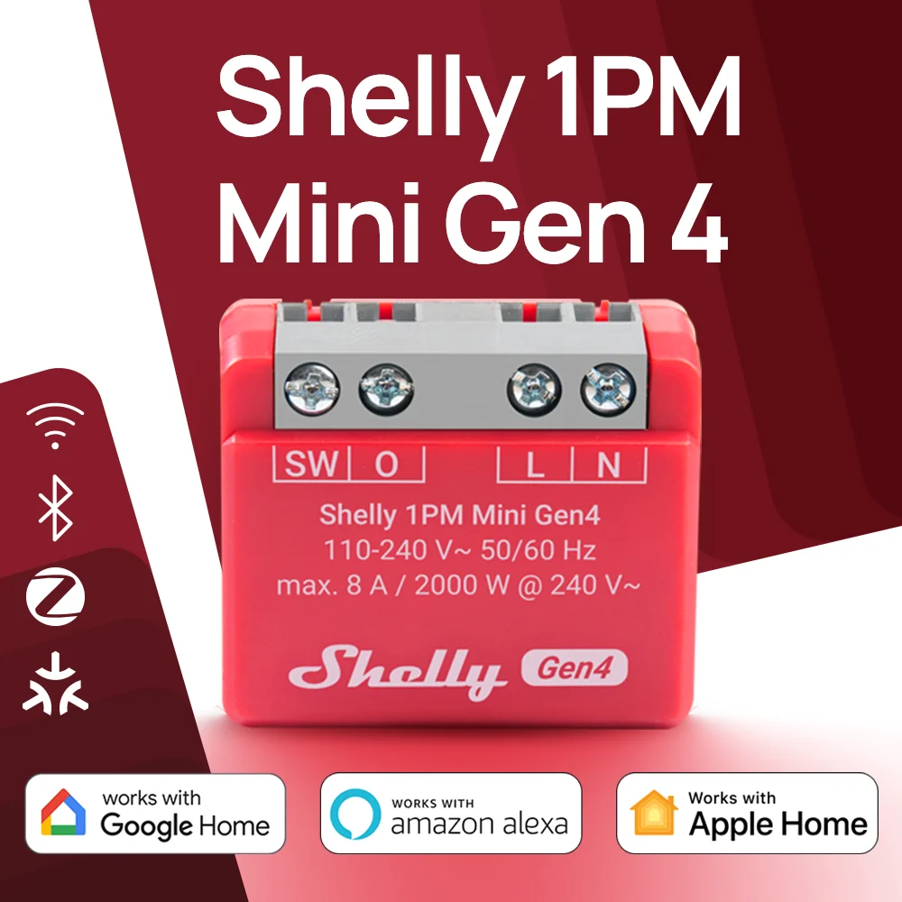 Shelly 1PM Mini Gen4 Zigbee Smart Switch Power Metering Matter для умных фонарей Мелкая бытовая техника 8A Управление через лампочку
Shelly 1PM Mini Gen4 Zigbee Smart Switch Power Metering Matter для умных фонарей Мелкая бытовая техника 8A Управление через лампочку