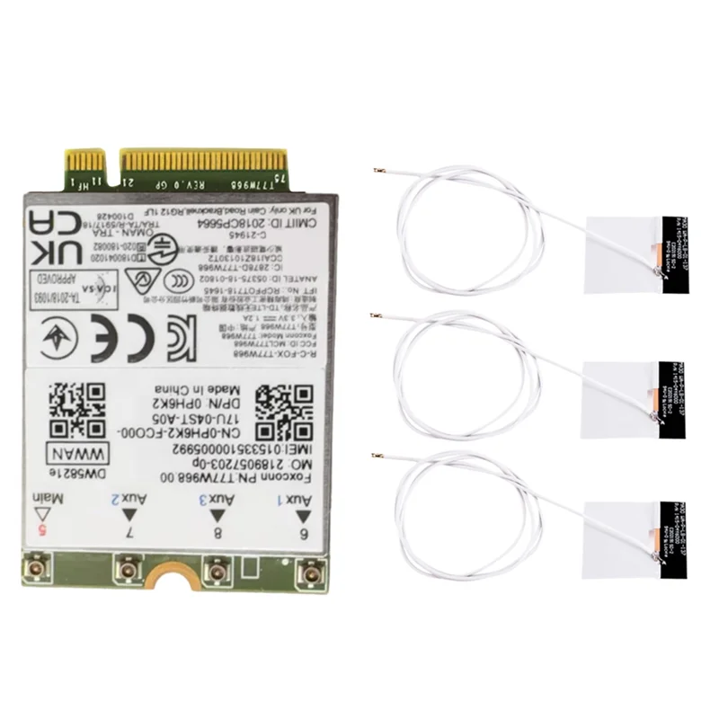 T77W968 DW5821E X20 4G LTE модуль Cat16 гигабитная беспроводная карта 4G для ноутбука Dell 5420 5424 7424 7400 + 3Xantennas-ABIU
T77W968 DW5821E X20 4G LTE модуль Cat16 гигабитная беспроводная карта 4G для ноутбука Dell 5420 5424 7424 7400 + 3Xantennas-ABIU