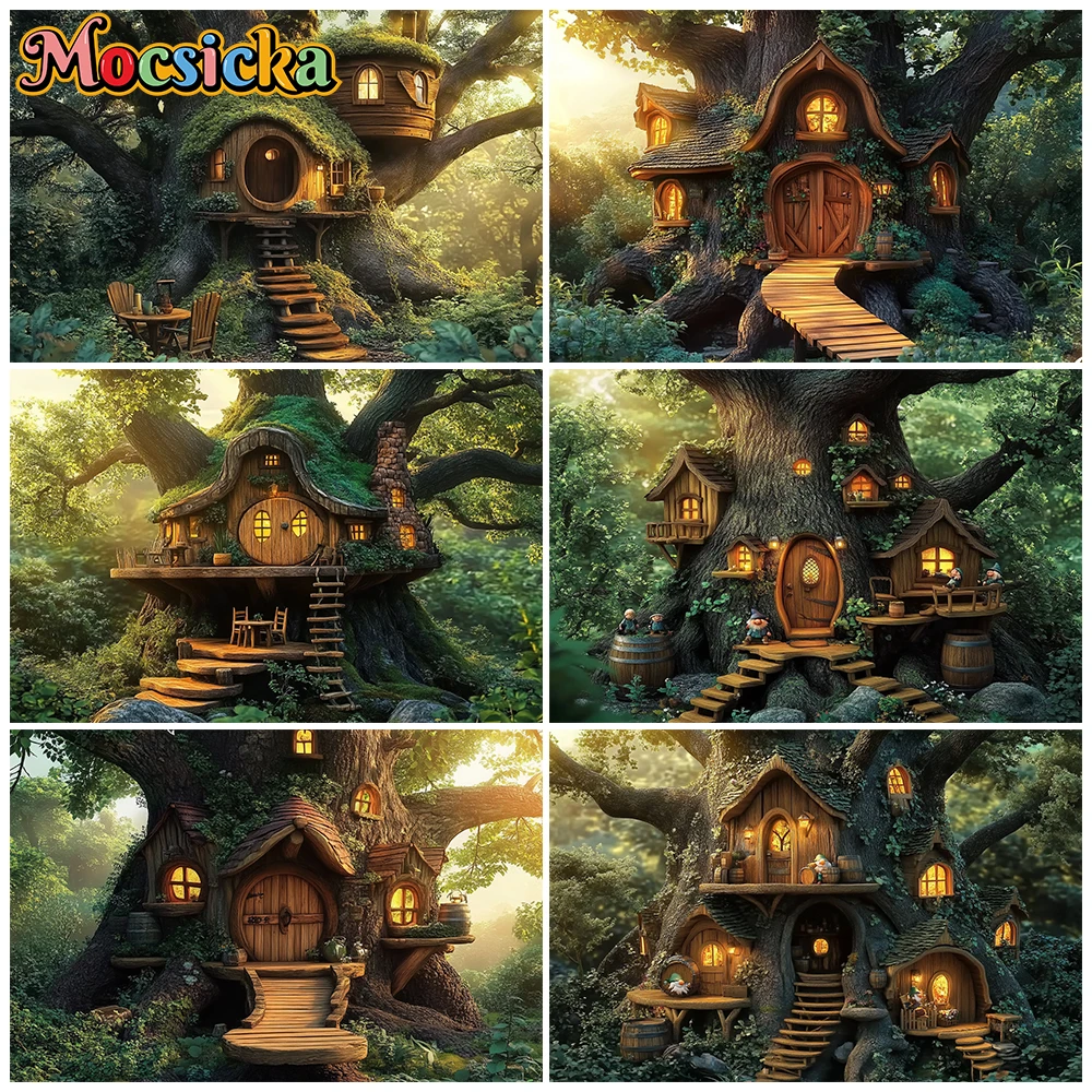 Mocsicka Tree House Photography Backdrops Spring Green Forest Birthday Party Decorations Baby Newborn Portrait Photo Backgrounds
Mocsicka Tree House Photography Backdrops Spring Green Forest Birthday Party Decorations Baby Newborn Portrait Photo Backgrounds
