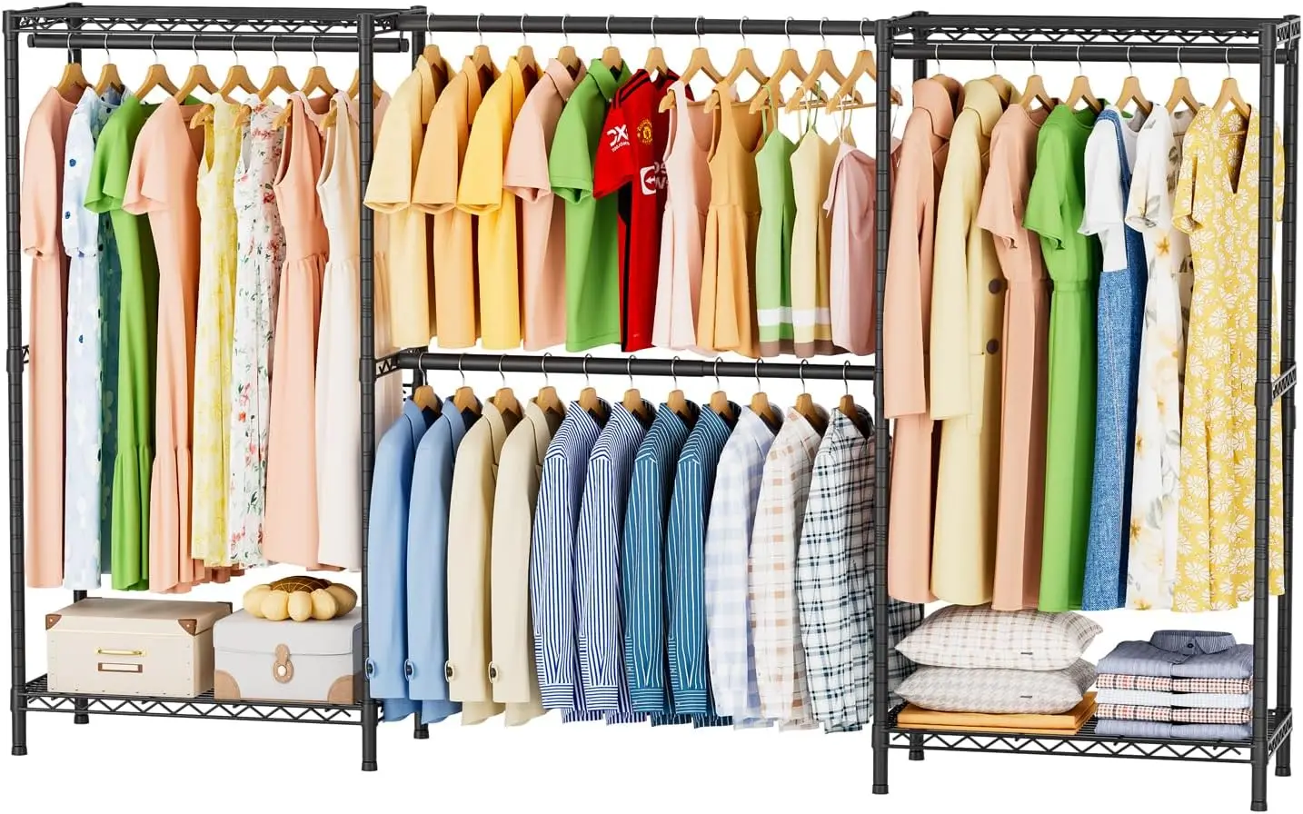 Clothes Rack Portable Closet Coat Wardrobe Heavy Duty Clothing Racks System Organizers and Storage for Hanging Clothes Garmen
Clothes Rack Portable Closet Coat Wardrobe Heavy Duty Clothing Racks System Organizers and Storage for Hanging Clothes Garmen