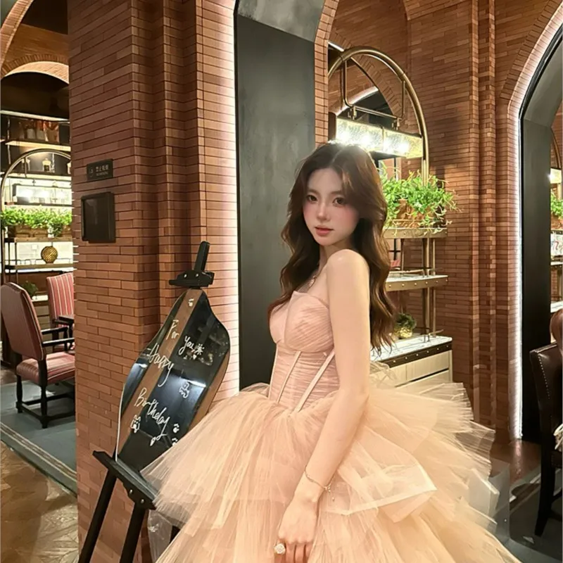Birthday Dress for Adult Ceremony Light Luxury Banquet Morning Gown off-Shoulder Fishbone Pettiskirt
Birthday Dress for Adult Ceremony Light Luxury Banquet Morning Gown off-Shoulder Fishbone Pettiskirt