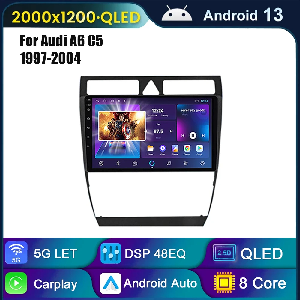 For Audi A6 C5 1997 - 2004 S6 2 RS6 1 Car Radio Andriod 13 Multimedia Video Player Carplay Navigation WIFI GPS 2 Din Head Unit
For Audi A6 C5 1997 - 2004 S6 2 RS6 1 Car Radio Andriod 13 Multimedia Video Player Carplay Navigation WIFI GPS 2 Din Head Unit