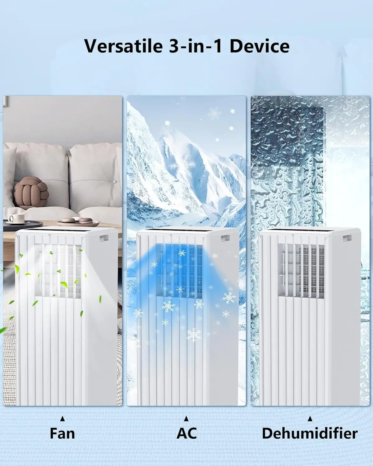 Garvee White Plus 8000 BTU Portable Air Conditioner for Bedroom, Quiet 3-in-1 AC Unit with Dehumidifier & Fan, Energy-Saving Mobile AC with Remote & Window Kit Up to 350 Sq.Ft
Garvee White Plus 8000 BTU Portable Air Conditioner for Bedroom, Quiet 3-in-1 AC Unit with Dehumidifier & Fan, Energy-Saving Mobile AC with Remote & Window Kit Up to 350 Sq.Ft